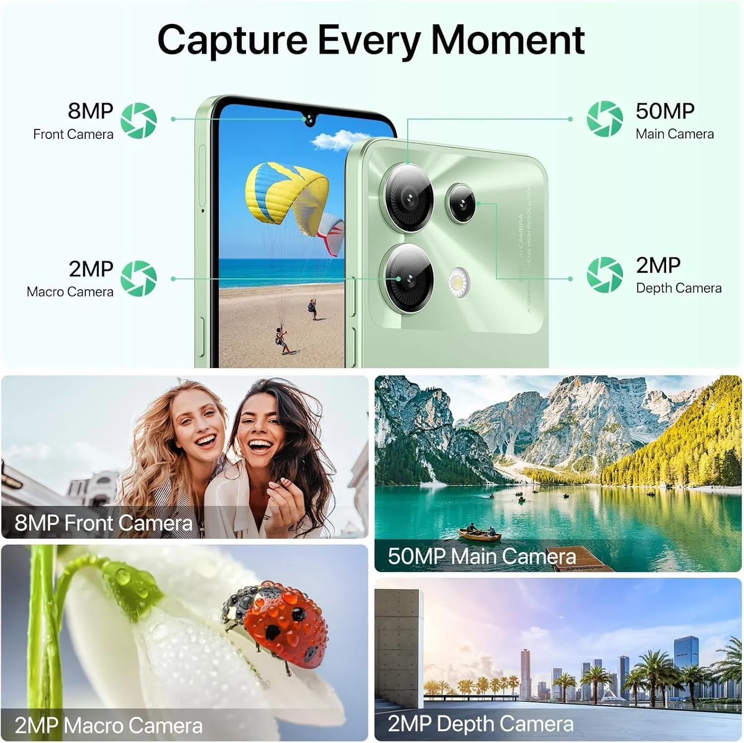 UMIDIGI G9 5G Cell Phone, Android 14 Unlocked Phones, 12(6 6) GB  128GB/1TB TF Expand, 5G Dual SIM, 50MP Camera, 6.75" HD  90Hz Display, AI Face & Fingerprint Unlock, 5000mAh Android Phone Green