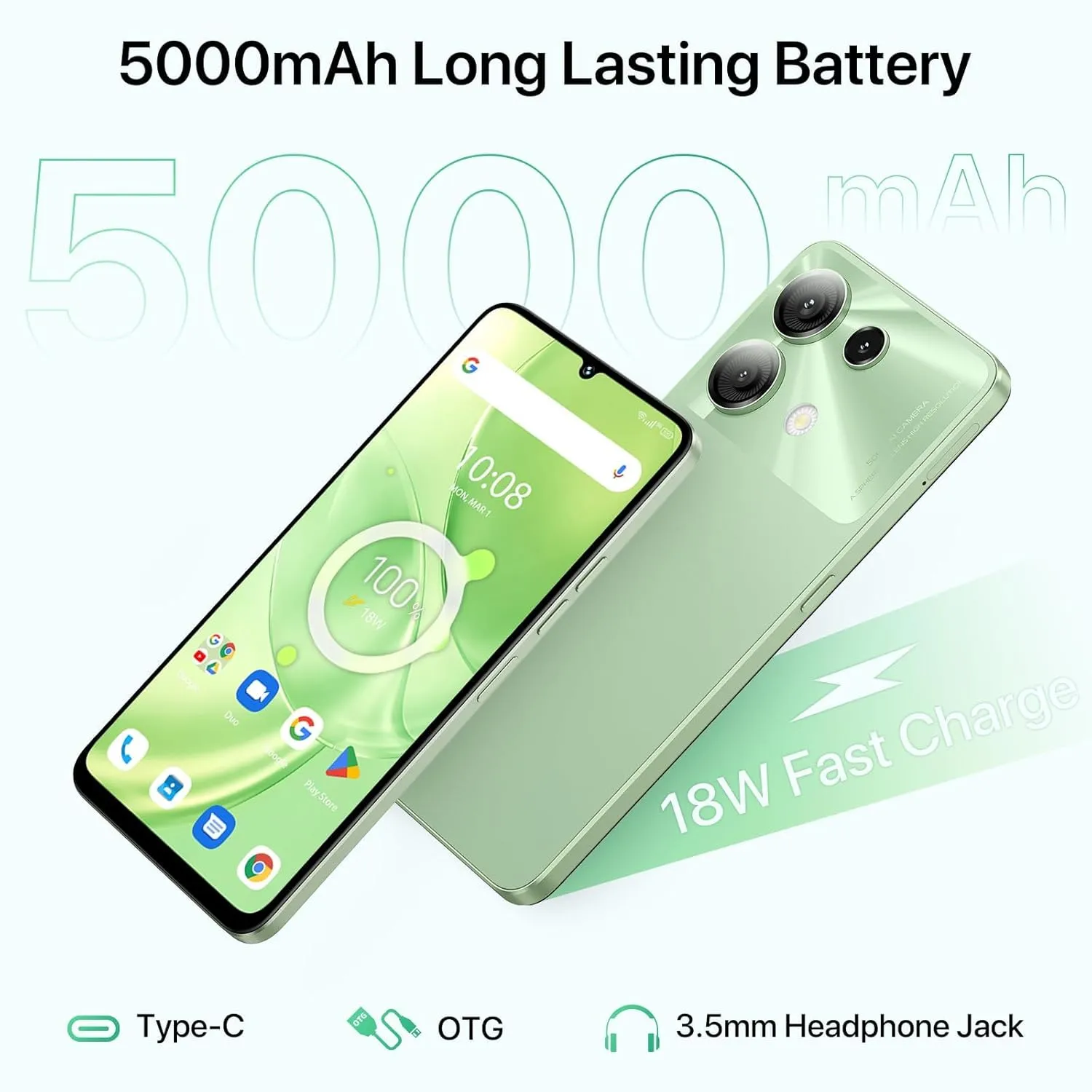 UMIDIGI G9 5G Cell Phone, Android 14 Unlocked Phones, 12(6 6) GB  128GB/1TB TF Expand, 5G Dual SIM, 50MP Camera, 6.75" HD  90Hz Display, AI Face & Fingerprint Unlock, 5000mAh Android Phone Green