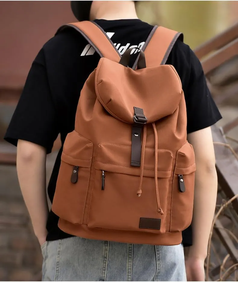 Unisex College Backpack, Retro Vintage Casual Daypack, Large-Capacity Travel Hiking Bag(Brown)