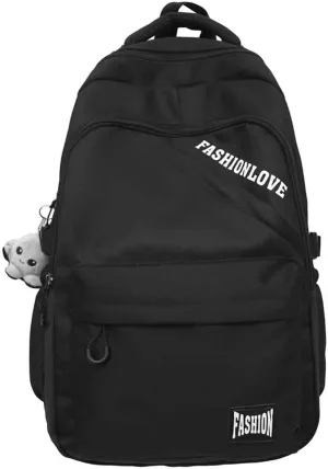 Unisex couple style casual simple versatile backpack for business, outdoor sports, work, travel, laptop bag (Black)
