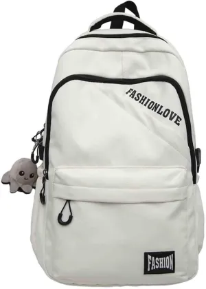 Unisex couple style casual simple versatile backpack for business, outdoor sports, work, travel, laptop bag (White)