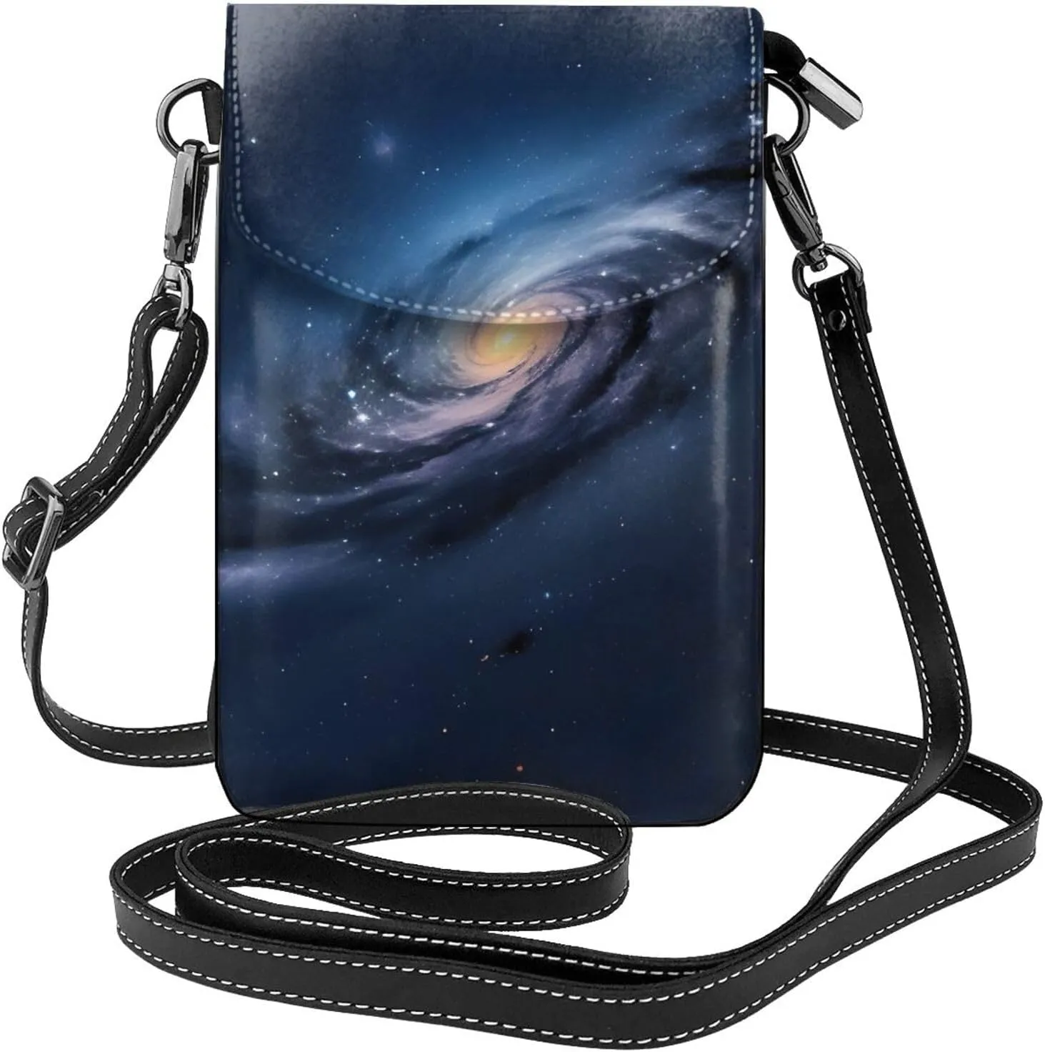 Universe Milky Way Galaxy Print crossbody cell phone purse for women,trendy mini handbag with credit card slots