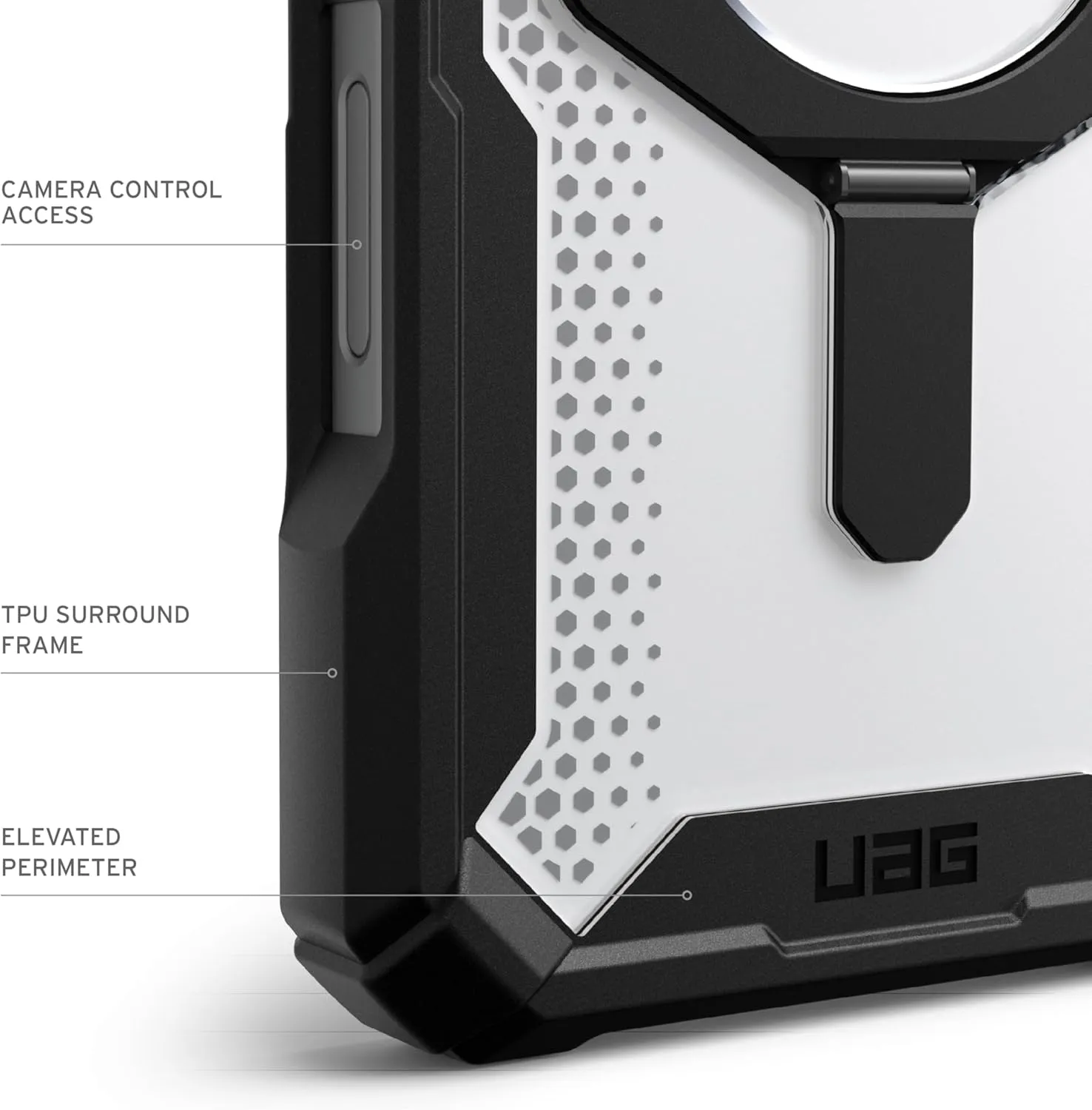 URBAN ARMOR GEAR UAG Designed for iPhone 16 Pro Max Case 6.9" Plasma XTE - Compatible with MagSafe Charging & Kickstand Rugged Shockproof Anti-Slip Military Grade Protective Cover, Black/Clear