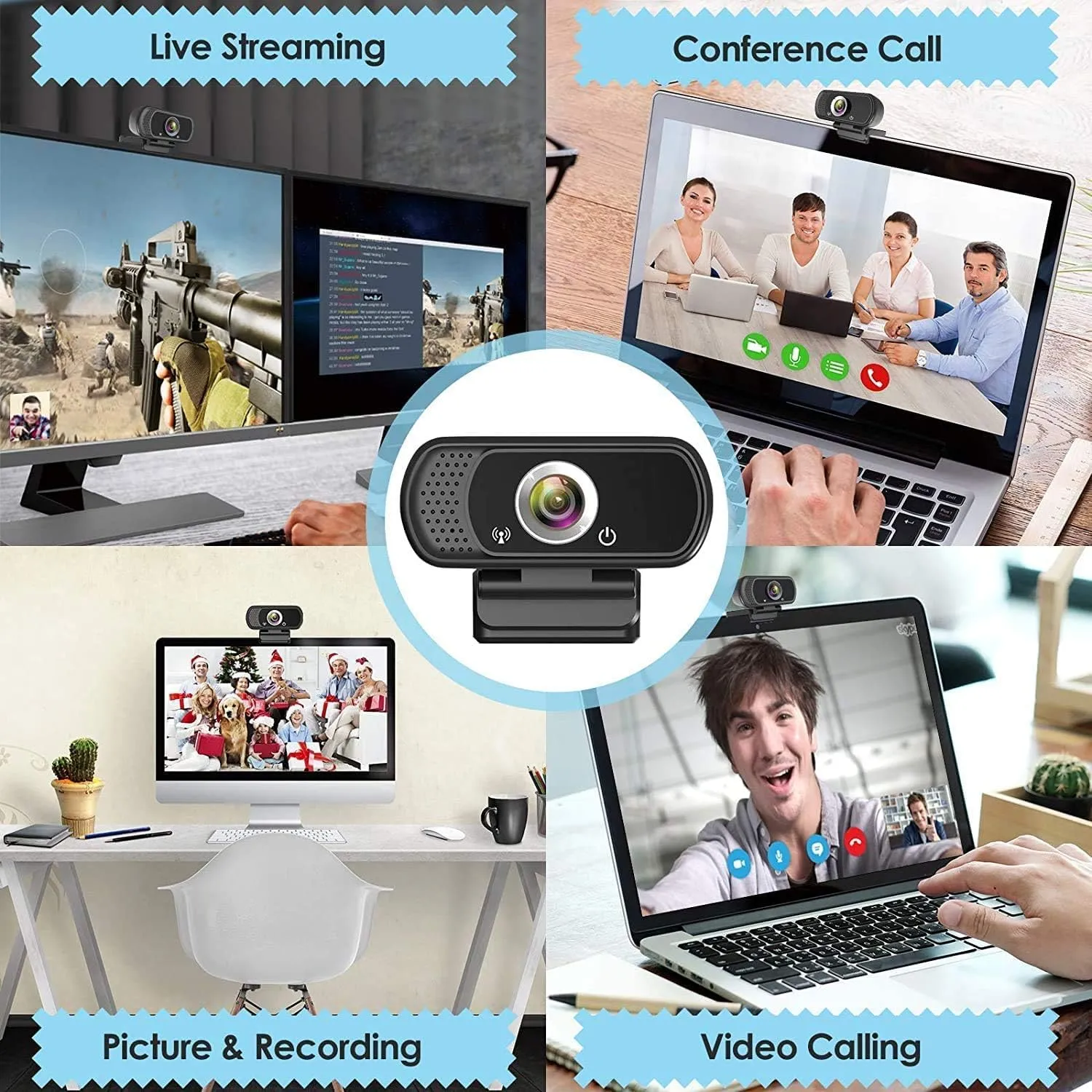 USB C Webcam for PC: 1080P HD Web Cam with Mic,Computer Camera with Privacy Cover & Tripod Stand for MAC Desktop Laptop, Wide Angle Webcam Pro Streaming Web Camera for Skype/Teams/Webex