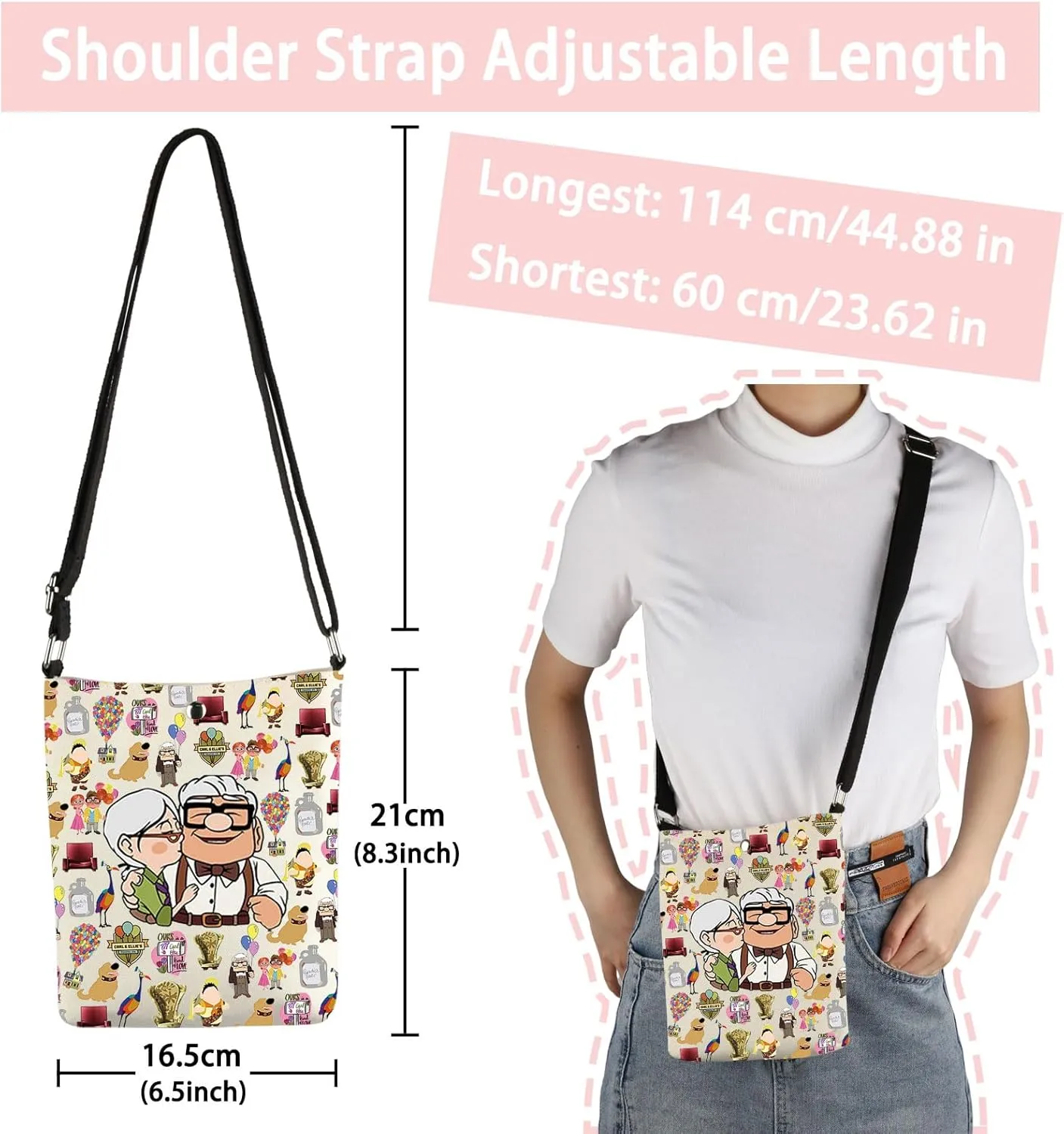 VAMSII Crossbody Bag Movie Merch Carl And Ellie Gift Inspired