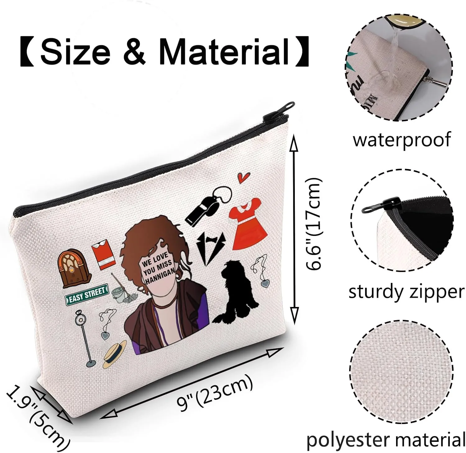 VAMSII Musical Theatre Lover Musical Inspired Gift Musical Miss Makeup Bag Theatre Theater Musical Lover Gifts Movie Merch for Her (miss mbag)
