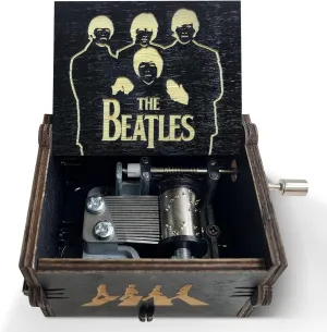 veratwo The Beatles Gifts-Hand Crank Engraved Vintage Wooden Music Box,The Beatles Fans Favorite Collection Gift for Friends and Family Birthday/Christmas/Valentine's Day