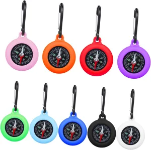 VICASKY 9pcs Mini Compass with Carabiner Clip Essential Navigation Tool for Hiking Camping and Mountaineering Accurate Direction for Outdoor Adventures