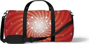 Vintage Abstract Red and White Bright Heart Sports Bag Tote Bag Waterproof Gym Bag with Shoulder Strap Zipper 2 Side Pockets for Men and Women, Travel and Storage Shoulder Bag.