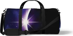 Vintage Beautiful Black Space Eclipse Sports Bag Tote Bag Waterproof Gym Bag with Shoulder Strap Zipper 2 Side Pockets for Men and Women, Travel and Storage Shoulder Bag.