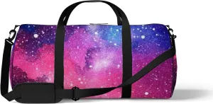 Vintage Beautiful Colorful Space Galaxy Sports Bag Tote Bag Waterproof Gym Bag with Shoulder Strap Zipper 2 Side Pockets for Men and Women, Travel and Storage Shoulder Bag.