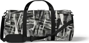 Vintage Black and White Abstract Graphic Motif Sports Bag Tote Bag Waterproof Gym Bag with Shoulder Strap Zipper 2 Side Pockets for Men and Women, Travel and Storage Shoulder Bag.