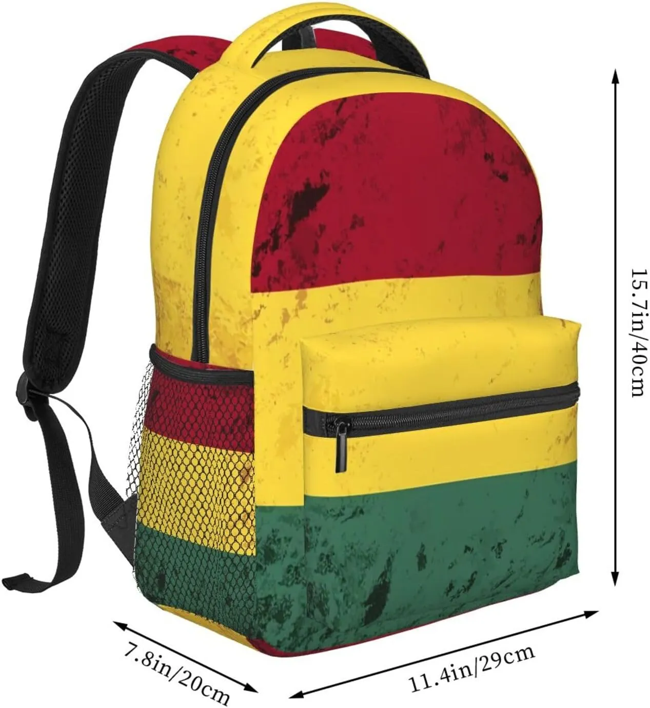 Vintage Bolivian Flag Personalized Backpack Laptop Backpack Sports Travel Shoulder bag Light casual backpack