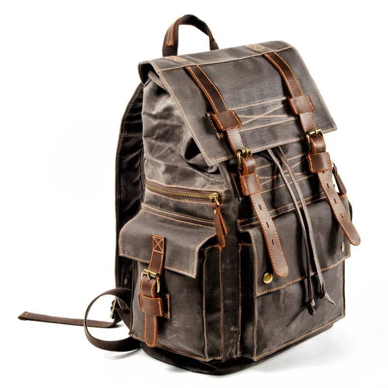 Vintage Brown Leather Casual Backpack 20 to 35 Litre for Men