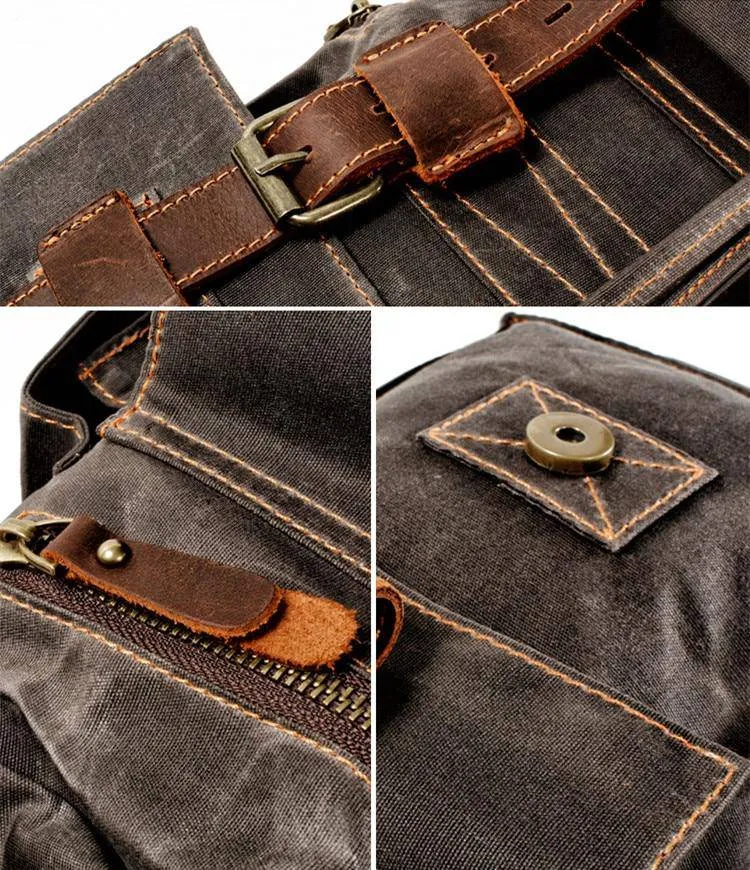 Vintage Brown Leather Casual Backpack 20 to 35 Litre for Men