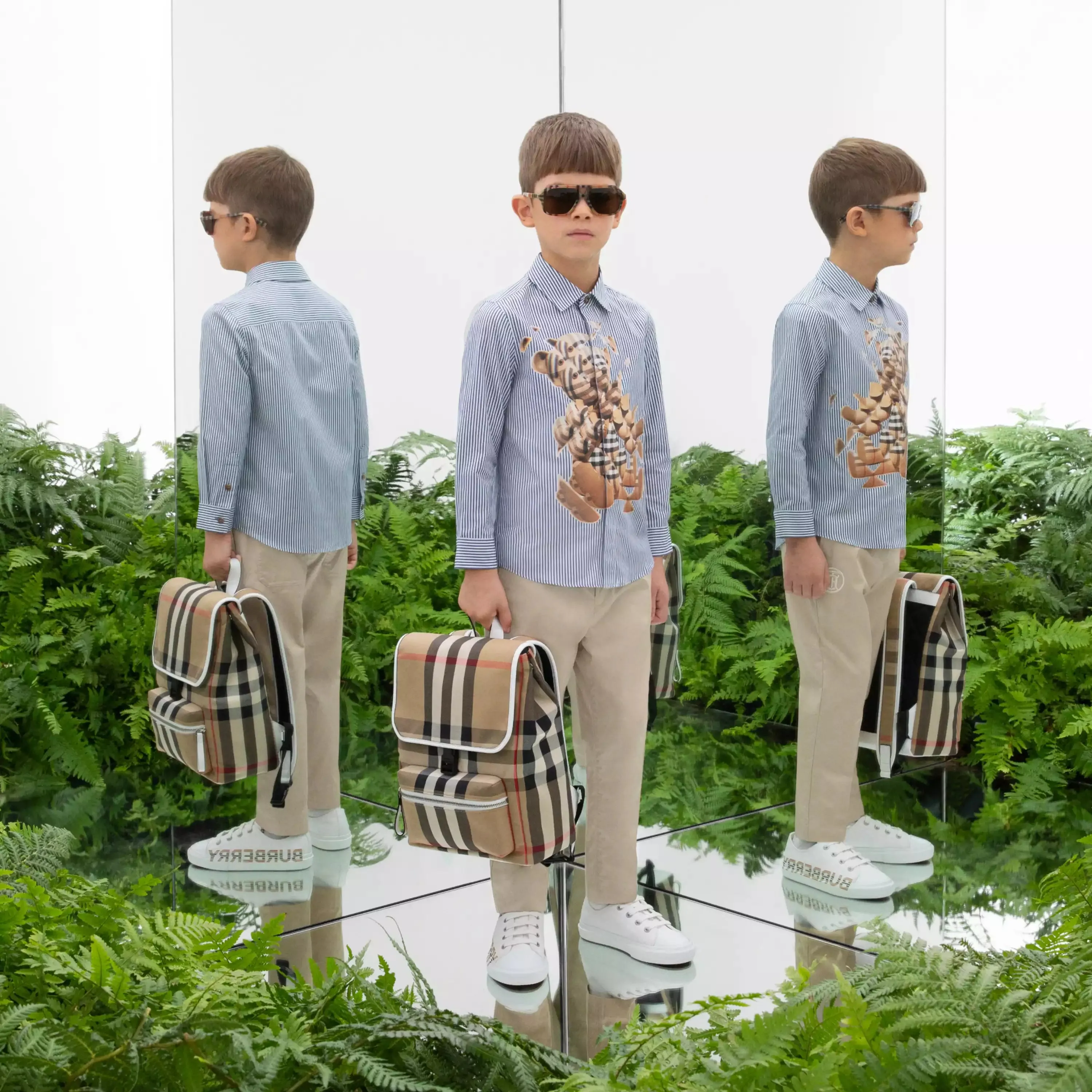 Vintage Check Cotton Backpack