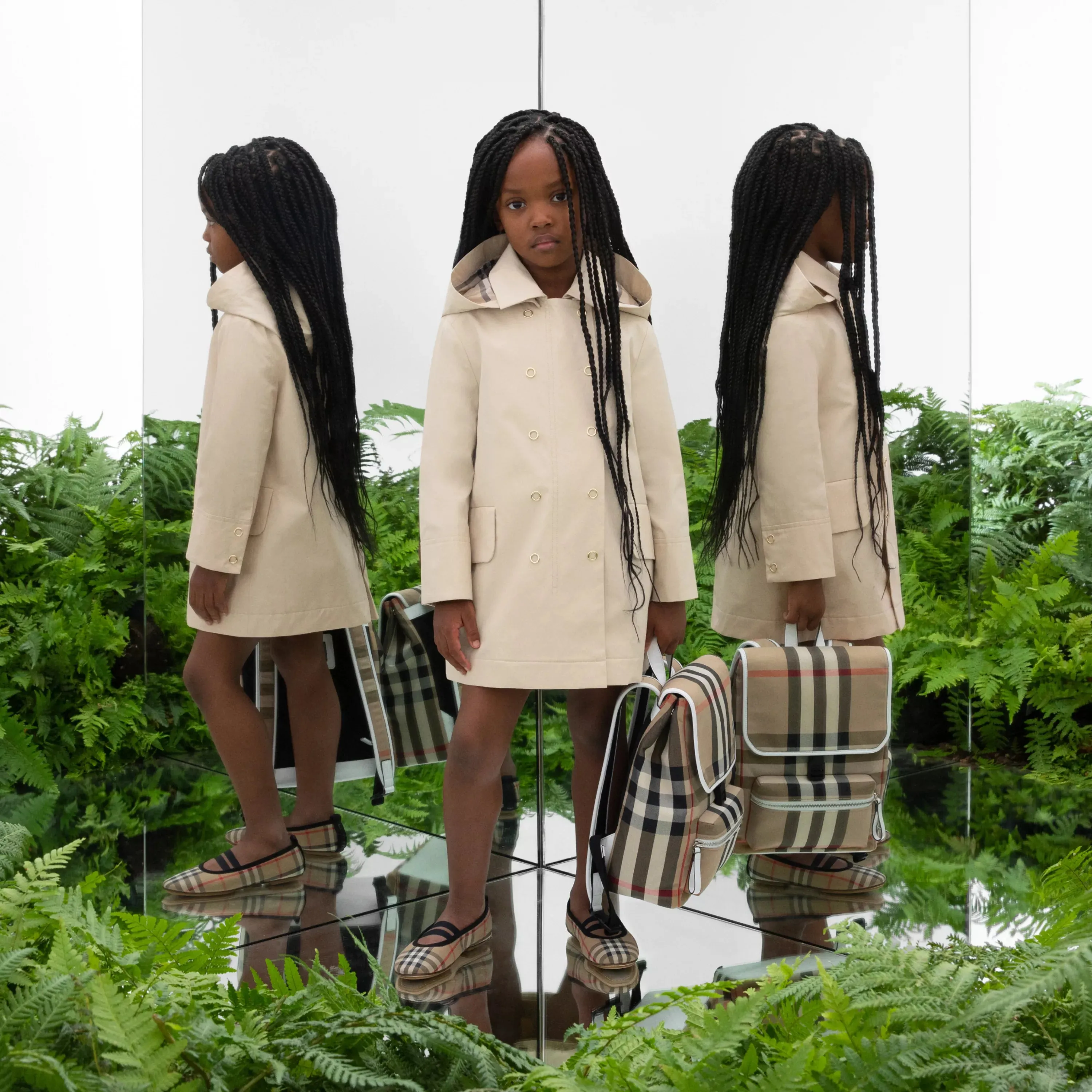 Vintage Check Cotton Backpack
