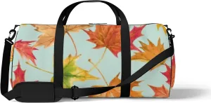 Vintage Cute Abstract Beautiful Watercolor Red Maple Leaves Sports Bag Tote Bag Waterproof Gym Bag with Shoulder Strap Zipper 2 Side Pockets for Men and Women, Travel and Storage Shoulder Bag.