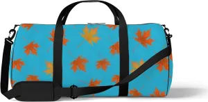 Vintage Cute Abstract Red Botanical Maple Leaves Sports Bag Tote Bag Waterproof Gym Bag with Shoulder Strap Zipper 2 Side Pockets for Men and Women, Travel and Storage Shoulder Bag.
