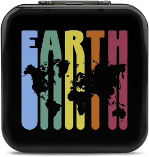 Vintage Earth Map Earth Day Game Memory Card Case Compatible with Switch Storage Organizer 24 Micro SD Cartridge Slots Hard Box