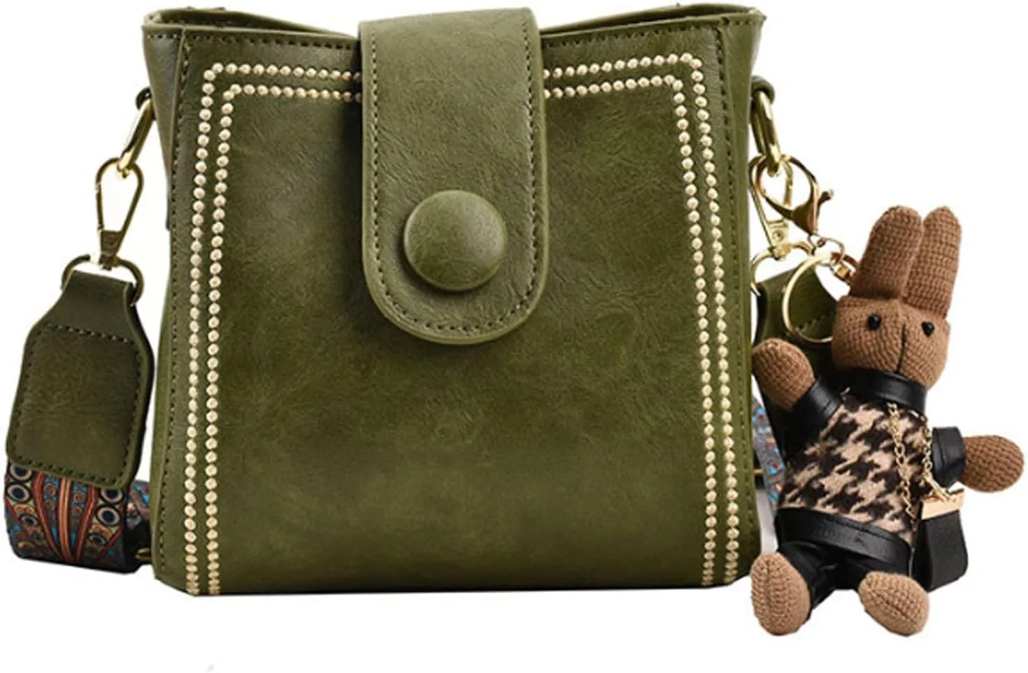 Vintage Fashion Bag with Adjustable Wider Shoulder Strap,Vintage Fashion Crossbody Bag,Vintage Retro Small Water Bucket Bag
