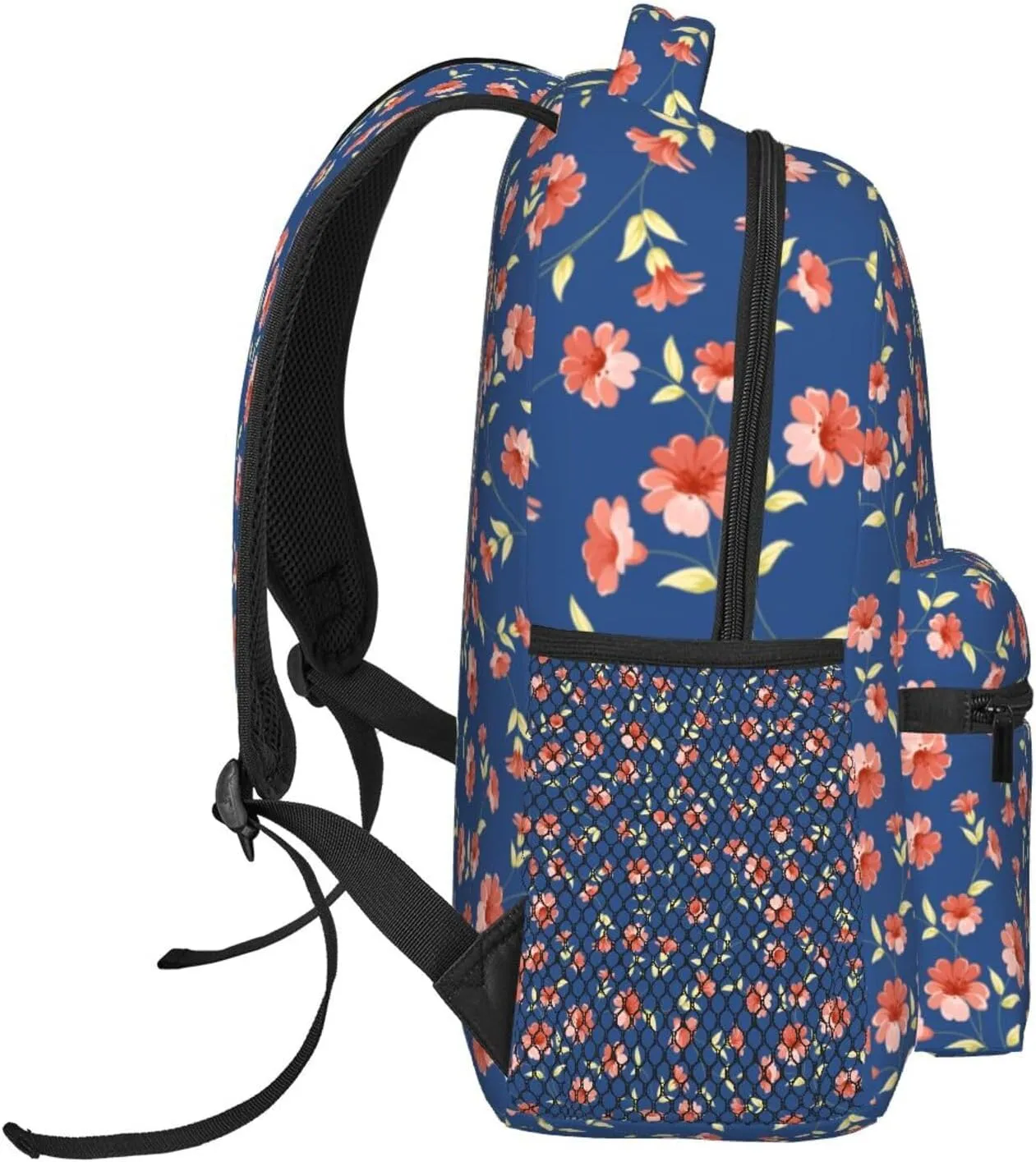 Vintage Floral Backpack Lightweight Laptop Backpack Casual Daypack Travel Double Shoulder Bag For Women Men