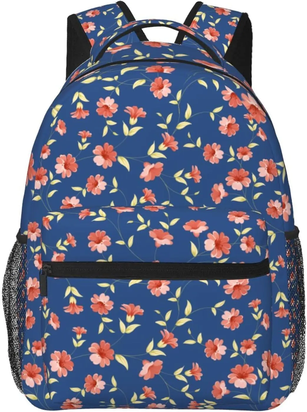 Vintage Floral Backpack Lightweight Laptop Backpack Casual Daypack Travel Double Shoulder Bag For Women Men