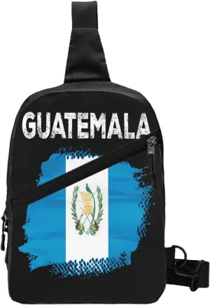 Vintage Guatemala Guatemalan Flag Crossbody Bag Portable Sling Bags Foldable Chest Daypack Reusable Sports Shoulder Backpack Diagonally Casual Rucksack Travel Bag