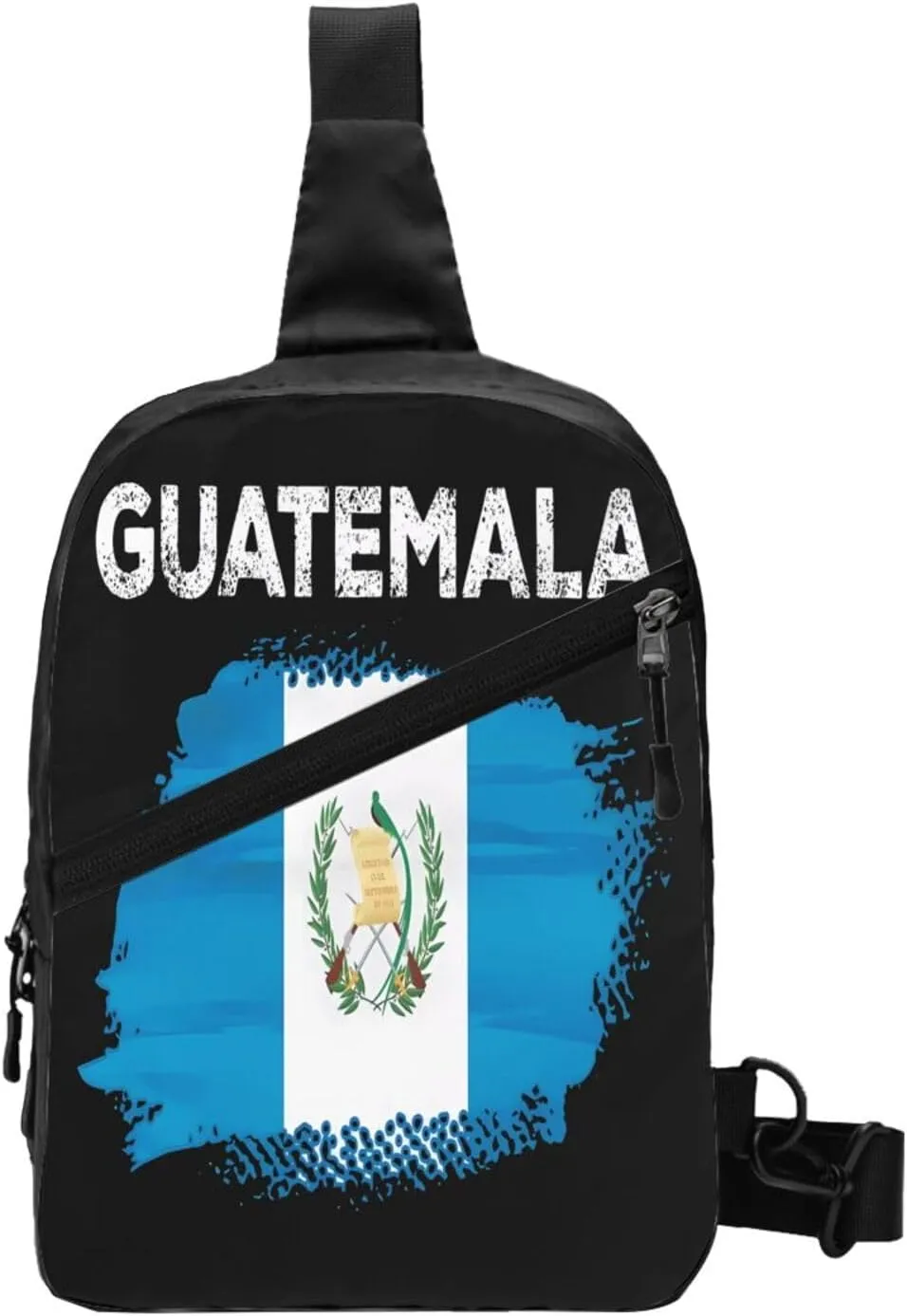 Vintage Guatemala Guatemalan Flag Crossbody Bag Portable Sling Bags Foldable Chest Daypack Reusable Sports Shoulder Backpack Diagonally Casual Rucksack Travel Bag
