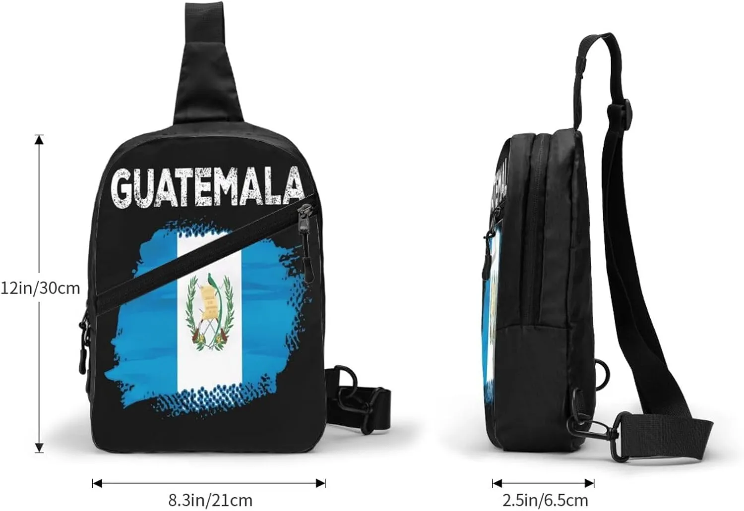 Vintage Guatemala Guatemalan Flag Crossbody Bag Portable Sling Bags Foldable Chest Daypack Reusable Sports Shoulder Backpack Diagonally Casual Rucksack Travel Bag