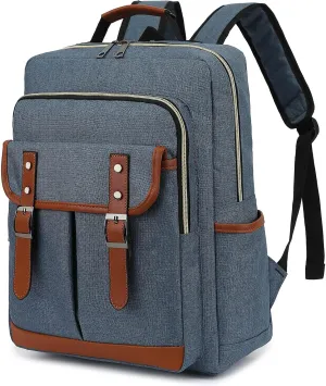 Vintage Laptop Backpack for Travel, College, Fashion Casual Teacher Backpack for Women Men Fits 15.6Inch Notebook