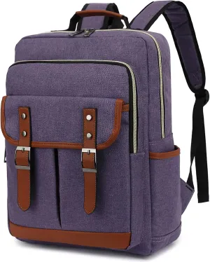 Vintage Laptop Backpack for Travel, College, Fashion Casual Teacher Backpack for Women Men Fits 15.6Inch Notebook
