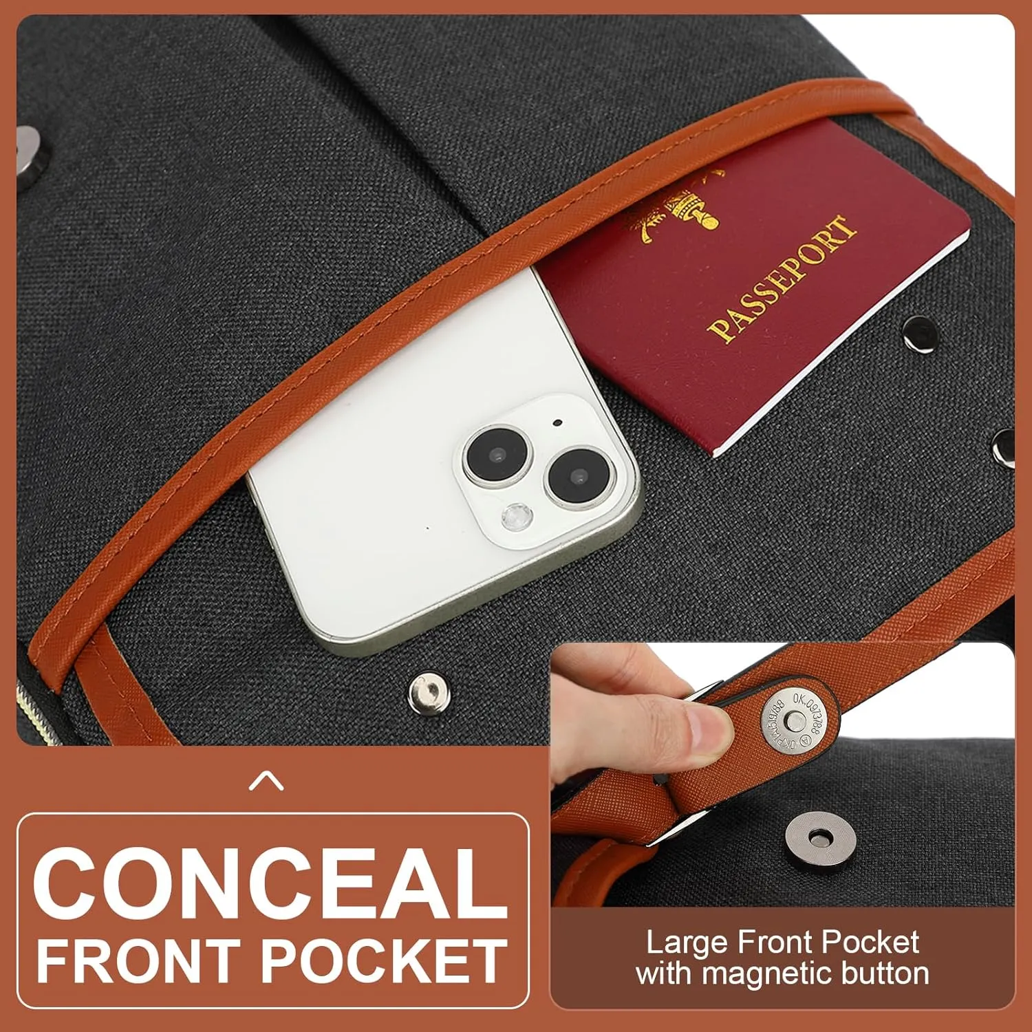 Vintage Laptop Backpack for Travel, College, Fashion Casual Teacher Backpack for Women Men Fits 15.6Inch Notebook