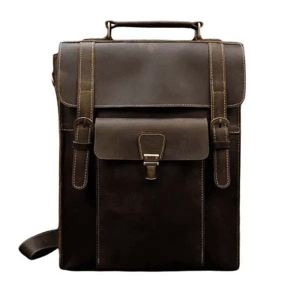 Vintage Leather Backpack by VacationGrabs for Travelers