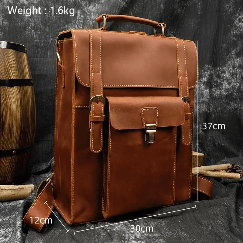 Vintage Leather Backpack by VacationGrabs for Travelers