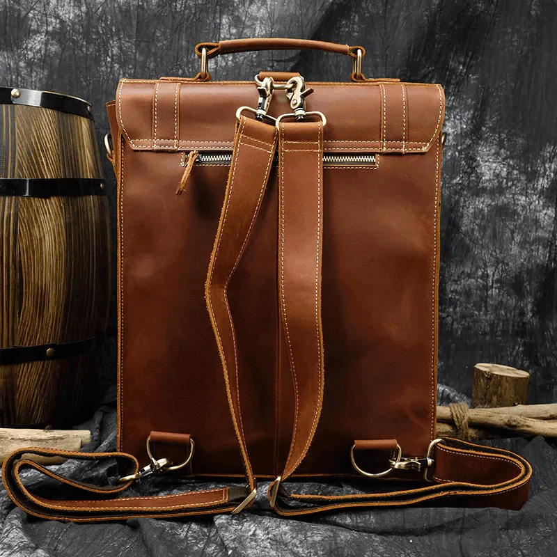 Vintage Leather Backpack by VacationGrabs for Travelers