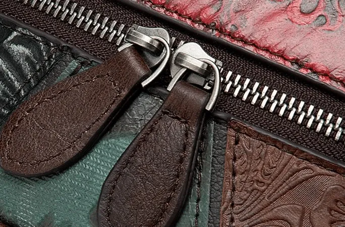 Vintage Leather Patchwork Small Backpack