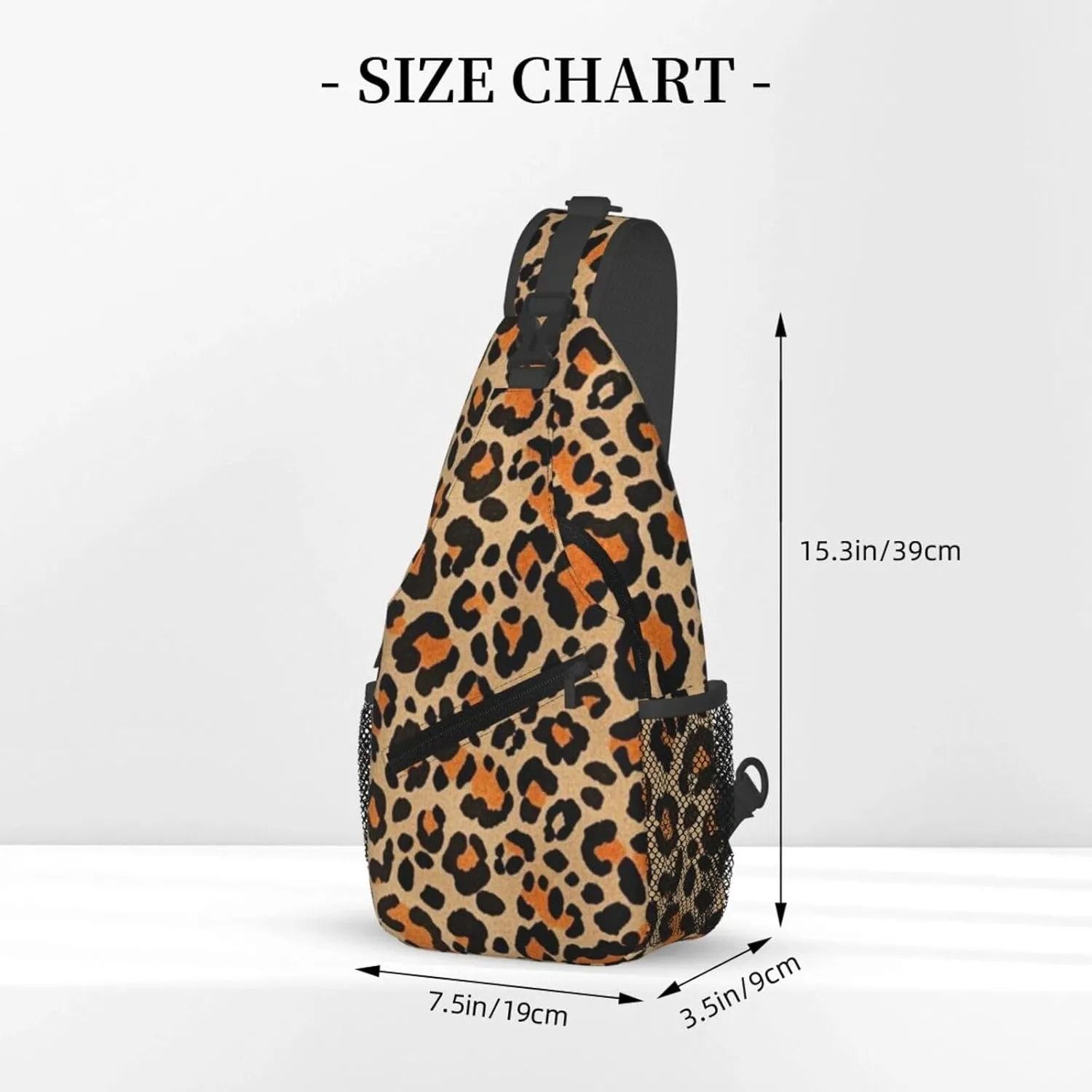 Vintage Leopard Crossbody Bags Cross Chest Bag Adjustable Sling Backpack for Women Men