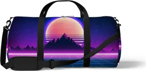 Vintage Purple Sunset Night Sky and Stars Sports Bag Tote Bag Waterproof Gym Bag with Shoulder Strap Zipper 2 Side Pockets for Men and Women, Travel and Storage Shoulder Bag.
