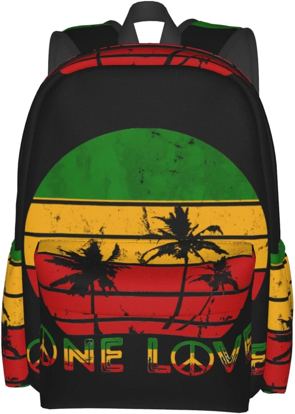 Vintage Retro Hawaiin One Loves Peace Backpack Casual Laptop Backpack Large Capacity Double Shoulder Bag Travel Daypack For Women Men