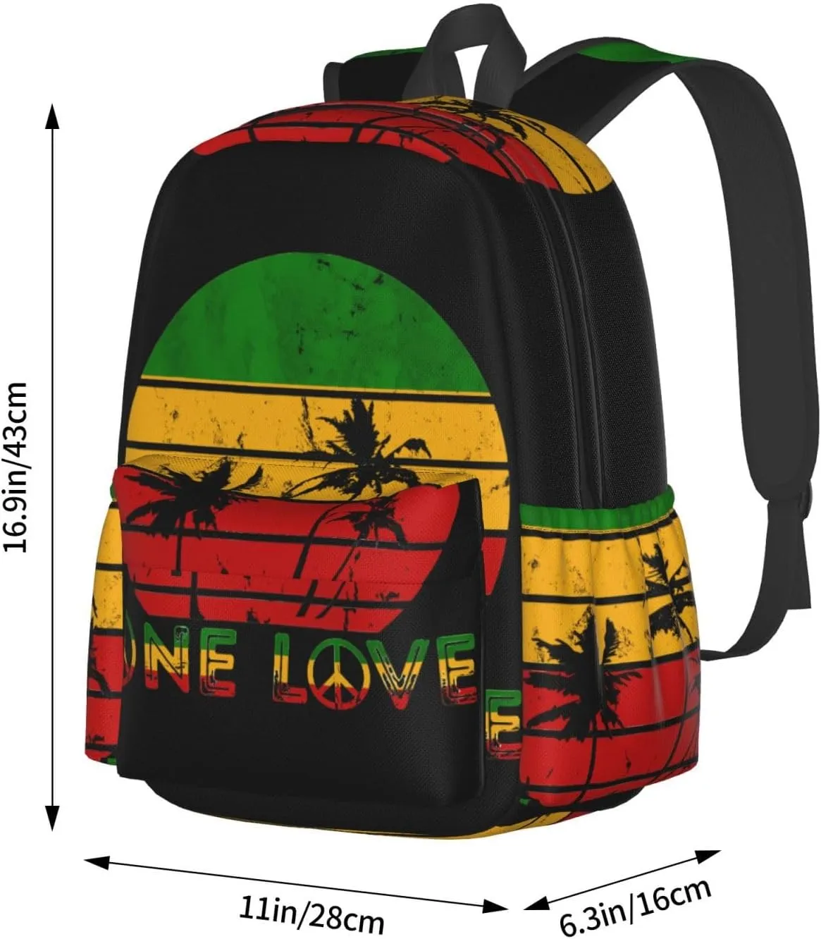 Vintage Retro Hawaiin One Loves Peace Backpack Casual Laptop Backpack Large Capacity Double Shoulder Bag Travel Daypack For Women Men