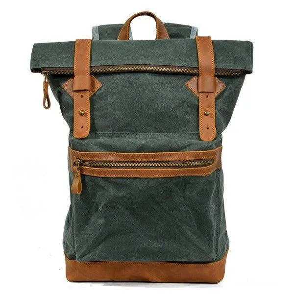Vintage Roll Top Backpack Rucksack Travel