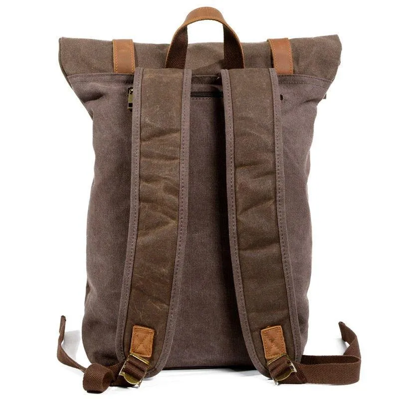 Vintage Roll Top Backpack Rucksack Travel