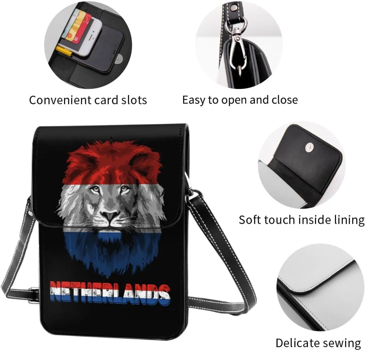Vintage Saint Vincent And The Grenadines Flag Lion Head Small Crossbody Purse Cell Phone Bag for Women