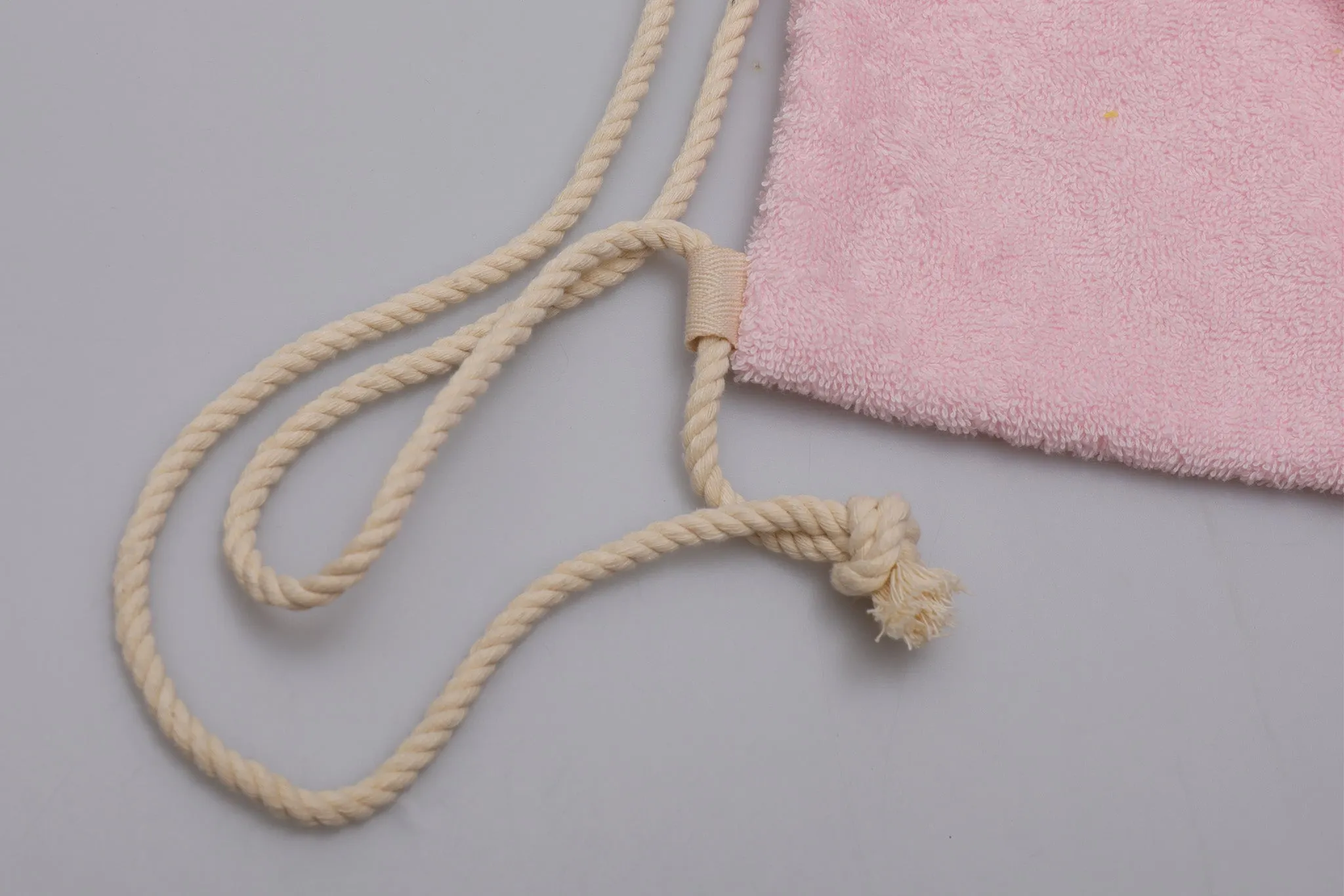 Vintage Towel Drawstring Back Pack - Pink Banksia