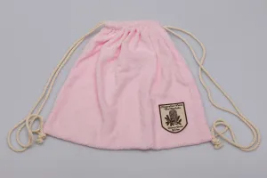 Vintage Towel Drawstring Back Pack - Pink Banksia