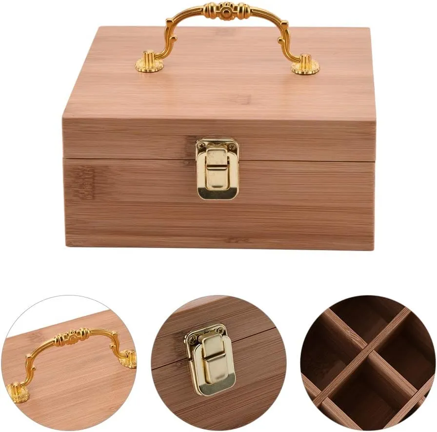 VolksRose Essential Oil Box Organizer, Premium Multi-Tray Essential Oils Storage Container Holds 25 Bottles, Natural Bamboo Aromatherapy Holder Carrying Case (5mL - 20mL) #ob11