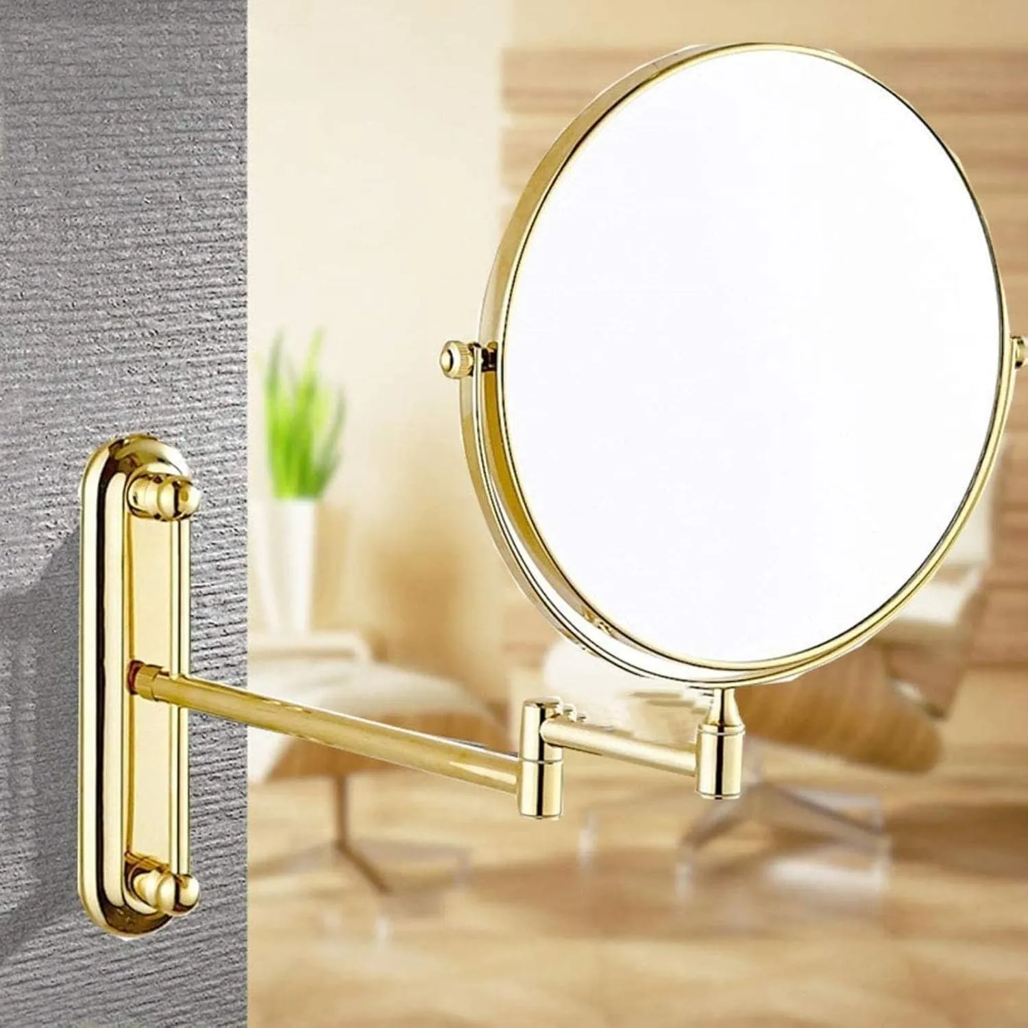 Wall Mounted Makeup Mirror, Magnifying Wall Bathroom Mirror, 360 Degree Swivel Rotation with Distortion Free View(8in,7X)