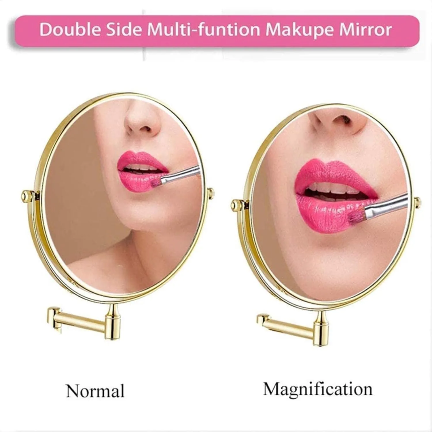 Wall Mounted Makeup Mirror, Magnifying Wall Bathroom Mirror, 360 Degree Swivel Rotation with Distortion Free View(8in,7X)