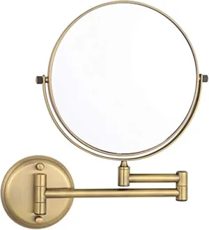 Wall Mounted Makeup Mirror with Magnification, Two-Sided Beauty Mirror, 3X/5X/7X/10X Magnifying Vanity Mirror, Gifts for Handsome Men and Women, for Makeup and facials.-Bronze||5X